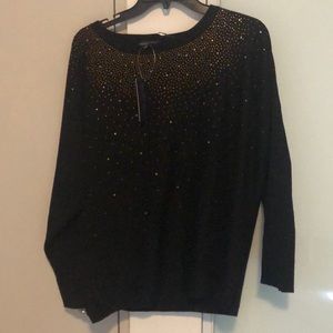 Black Sweater with gold sparkles